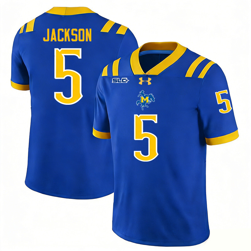 McNeese Cowboys #5 Josh Jackson College Football Jerseys,Uniforms-Royal